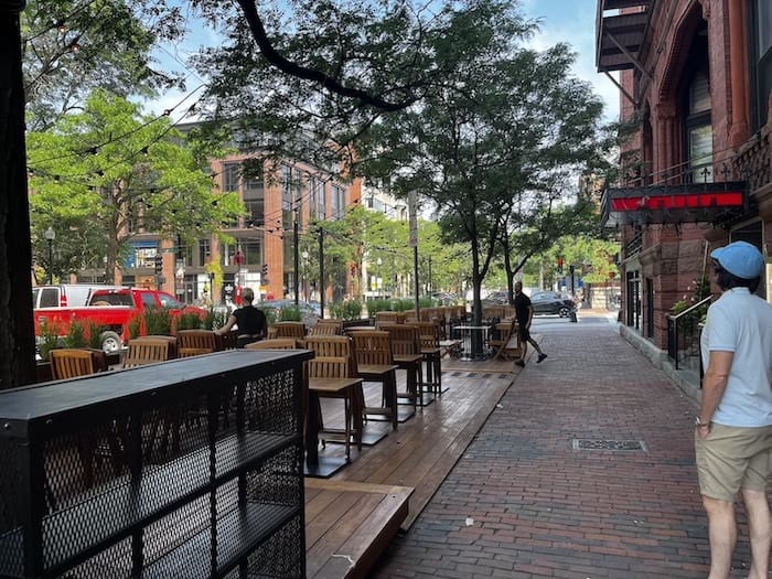 Boston Venue Lolita Back Bay Mexican Restaurant has a beautiful street seat parking patio.