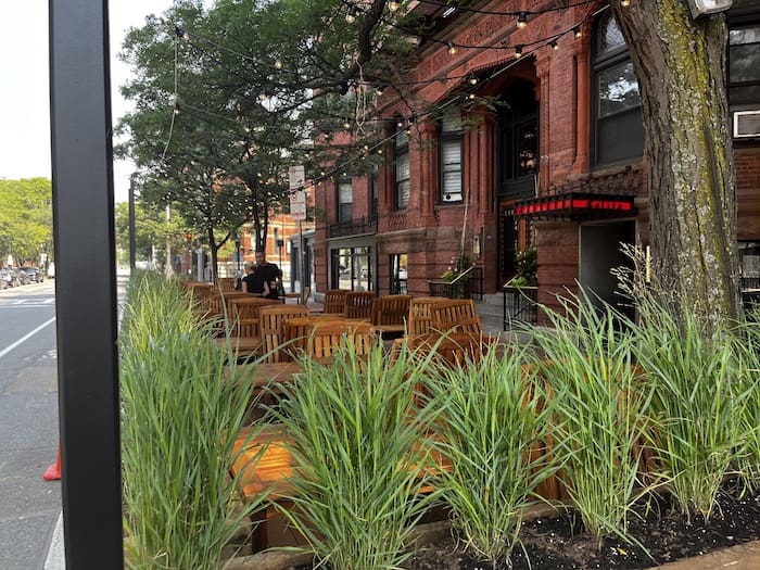 Boston Venue (Lolita Back Bay - we salute you!) beautiful plantings make a perfect parking patio. 